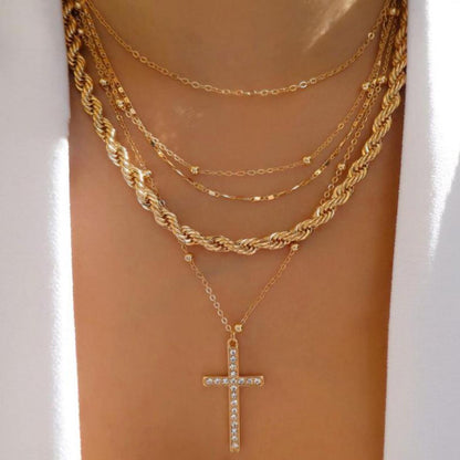 Multilayer Trend Elegant Jewelry Long Snake Chain Crystal St