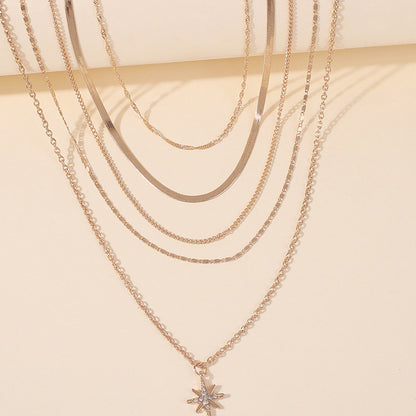 Multilayer Trend Elegant Jewelry Long Snake Chain Crystal St