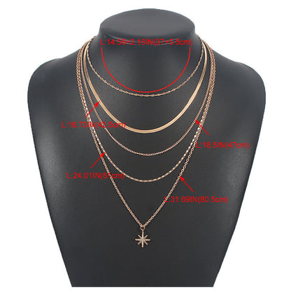 Multilayer Trend Elegant Jewelry Long Snake Chain Crystal St