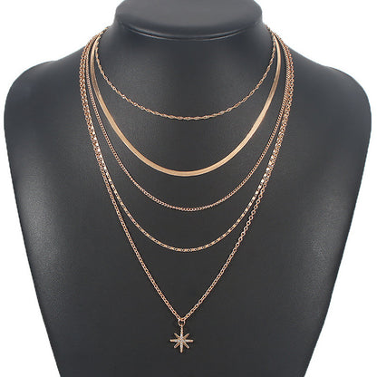 Multilayer Trend Elegant Jewelry Long Snake Chain Crystal St