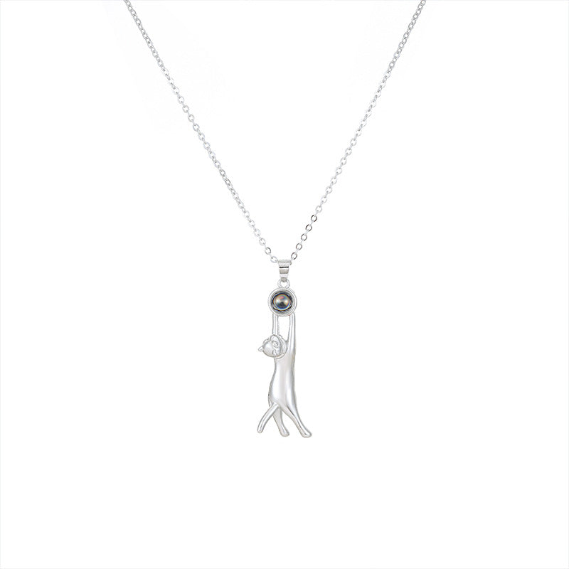 Simple and versatile kitten nano projection pendant with 100 languages I love you in high-definition color photos