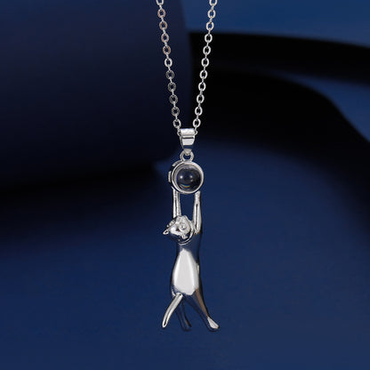 Simple and versatile kitten nano projection pendant with 100 languages I love you in high-definition color photos