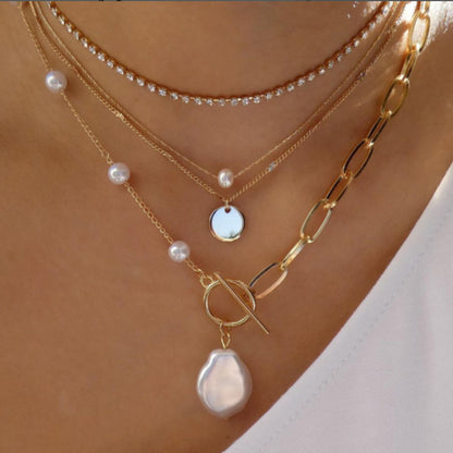 Multilayer Trend Elegant Jewelry Long Snake Chain Crystal St