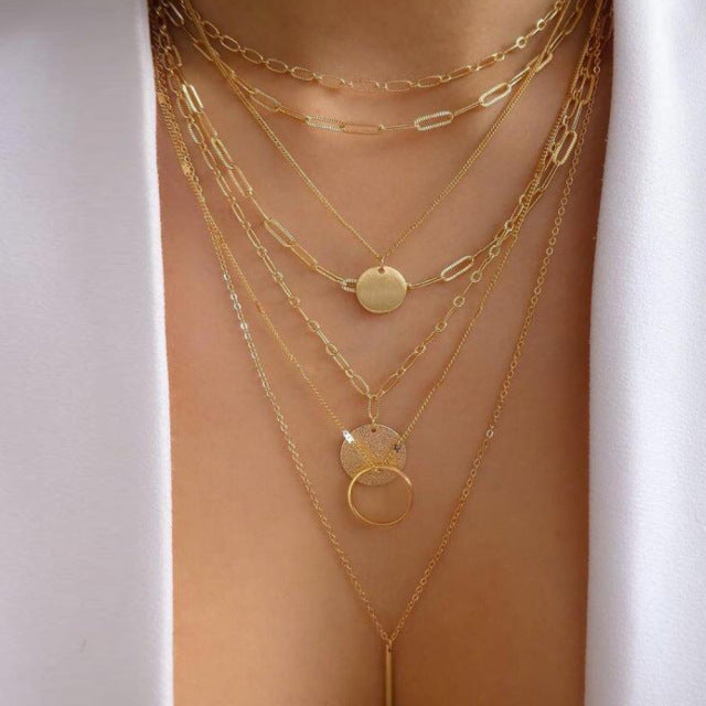 Multilayer Trend Elegant Jewelry Long Snake Chain Crystal St